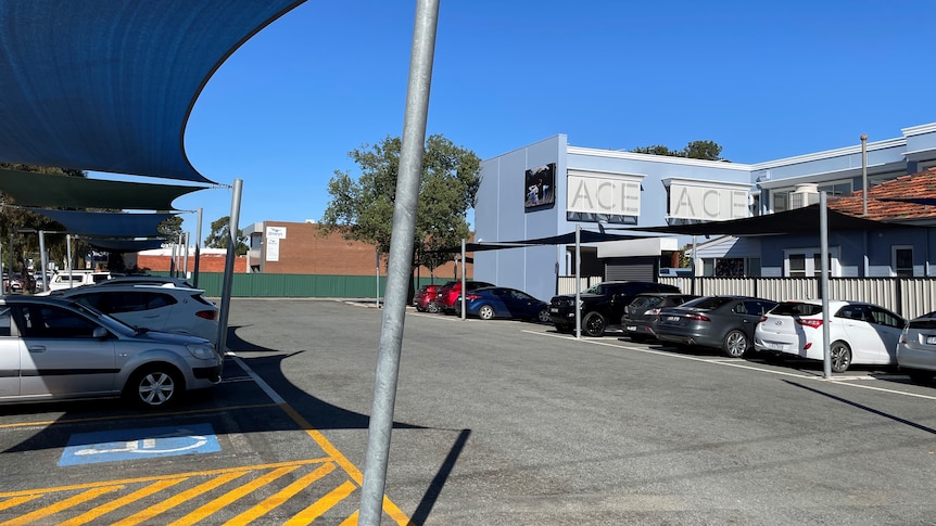 A carpark filled with parked cars