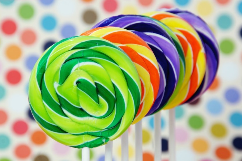 A row of lollipops