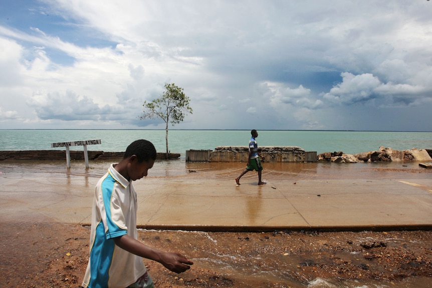 High tide on Saibai in the Torres Strait in February 2012