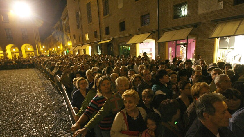 Thousands queued outside the cathedral to enter and view the coffin.