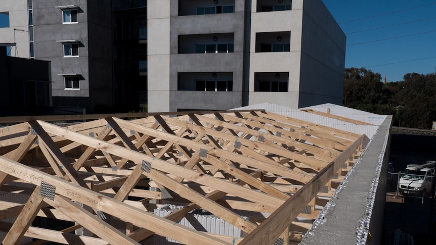 The Fonzie flat roof trusses and walls