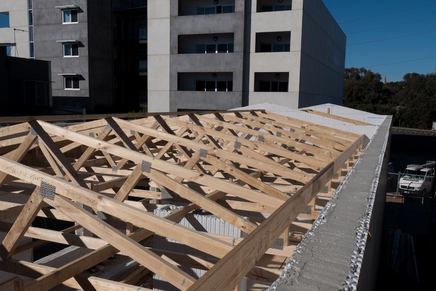 The Fonzie flat roof trusses and walls