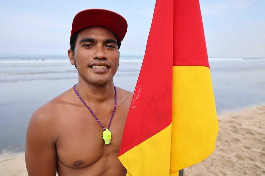 Balinese lifeguard Marcello Aryafara.