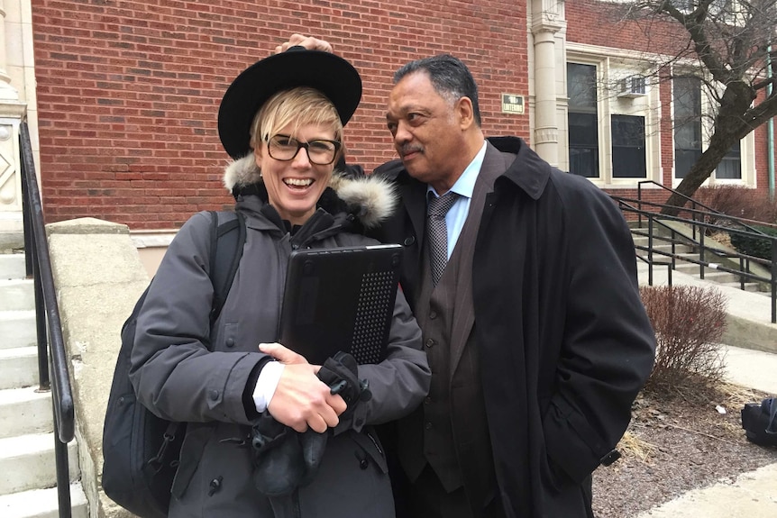 Daniel with civil rights leader Reverend Jesse Jackson.