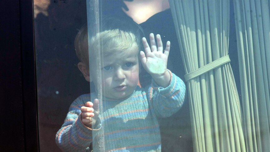 Syrian refugee arrives at a camp in Kilis, Turkey