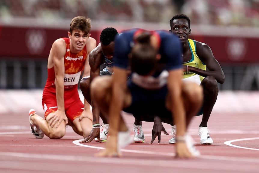 Peter Bol after 800m final at the Tokyo Olympics