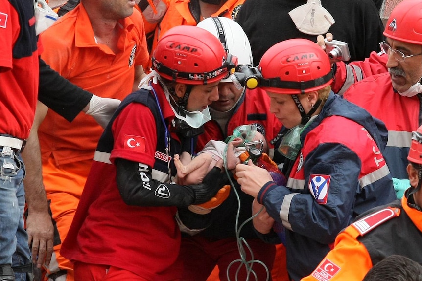 Baby rescued from quake rubble
