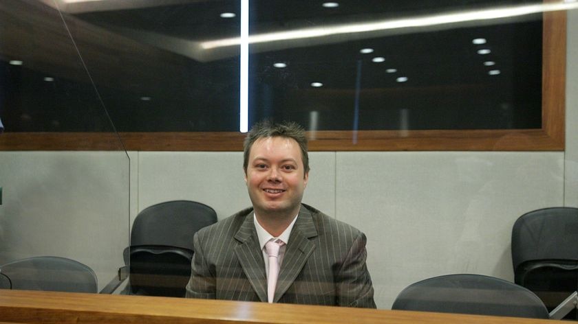 Carl Williams in the dock at the Melbourne Magistrates' Court.