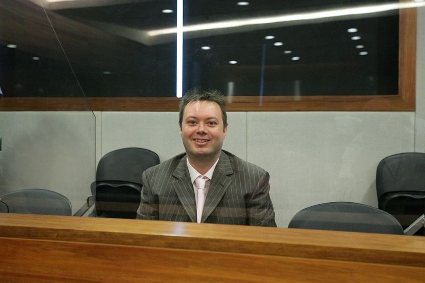 Carl Williams in the dock at the Melbourne Magistrates' Court.