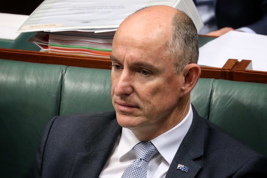 Stuart Robert sits on the Government front bench.