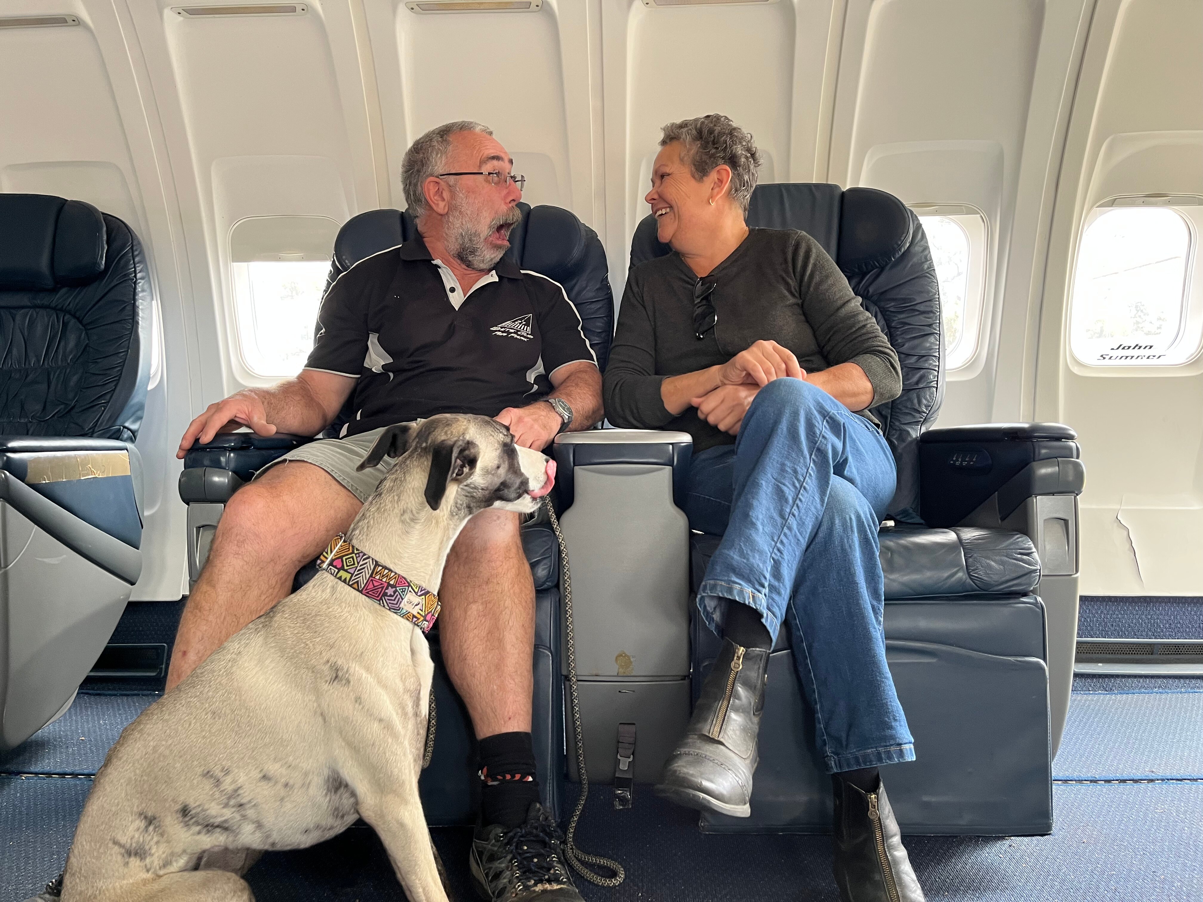 Andrew and Mary Cotterell with their dog Comet