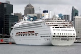 The cruise ship, Pacific Dawn, docks at Circular Quay in Sydney