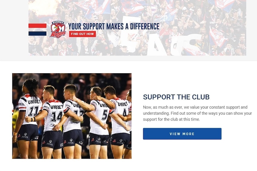 An NRL club asks for help from supporters on its website.