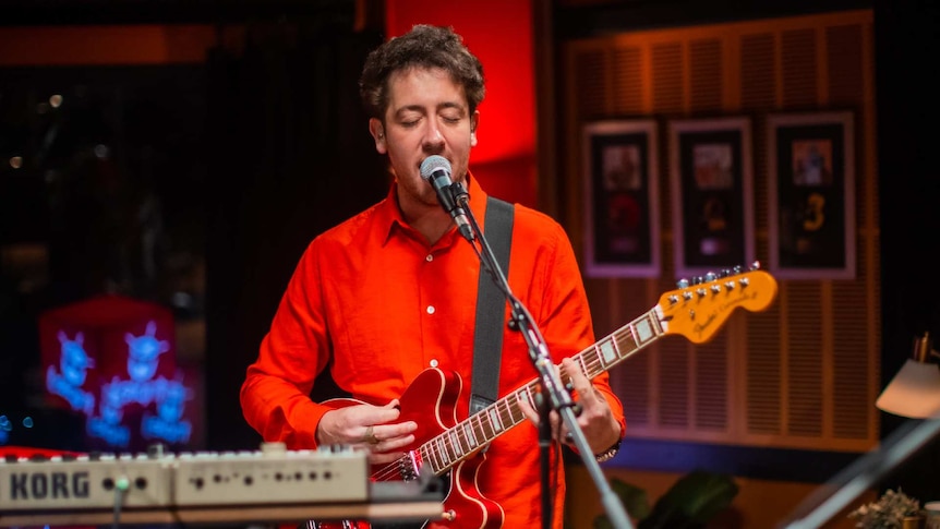 The Wombats performing live in the triple j Like A Version studio 2022