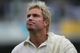 Close-up image of Shane Warne in his test gear.