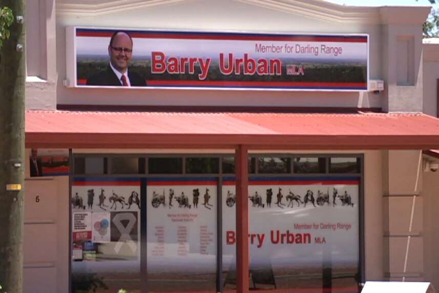 A wide shot of the front of Barry Urban's Darling Range electorate office in Byford.