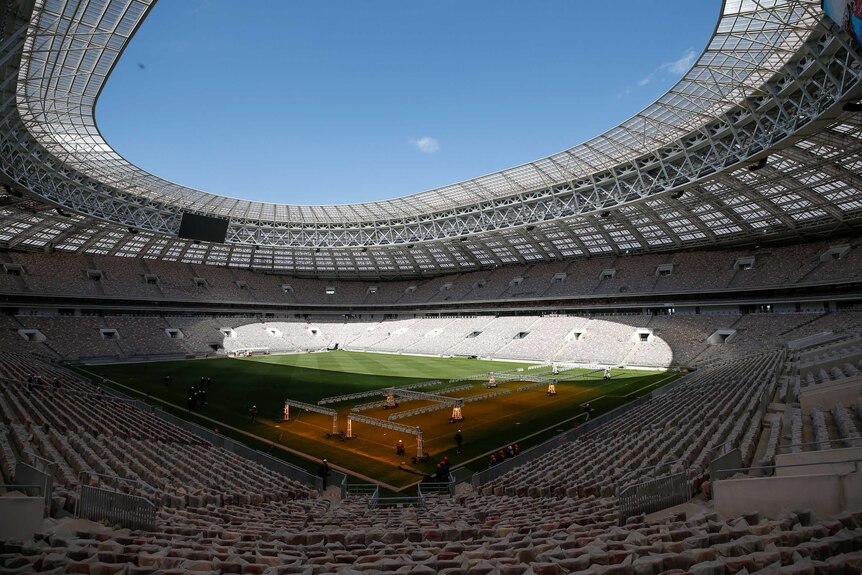 The Luzhniki Stadium in Moscow.