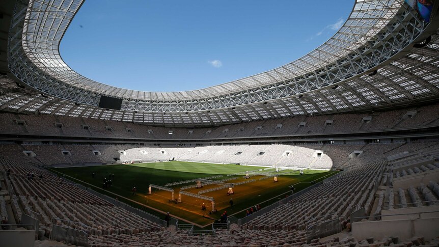 The Luzhniki Stadium in Moscow.
