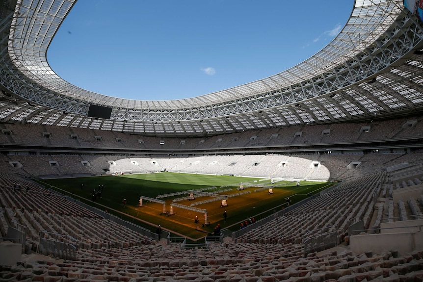 The Luzhniki Stadium in Moscow.