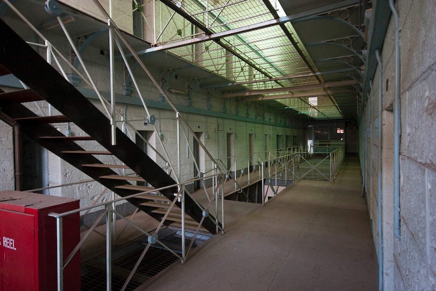 The walkway inside Pentridge Prison.