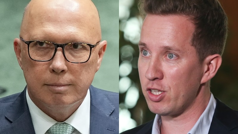 A composite image of Peter Dutton and Max Chandler-Mather 
