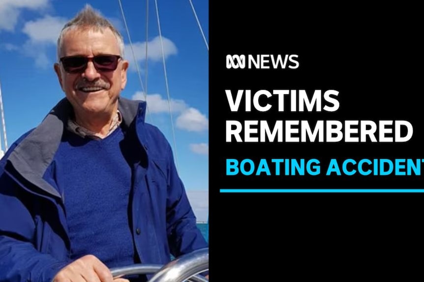 Victims Remembered, Boating Accident: A man holds a ship's steering wheel.