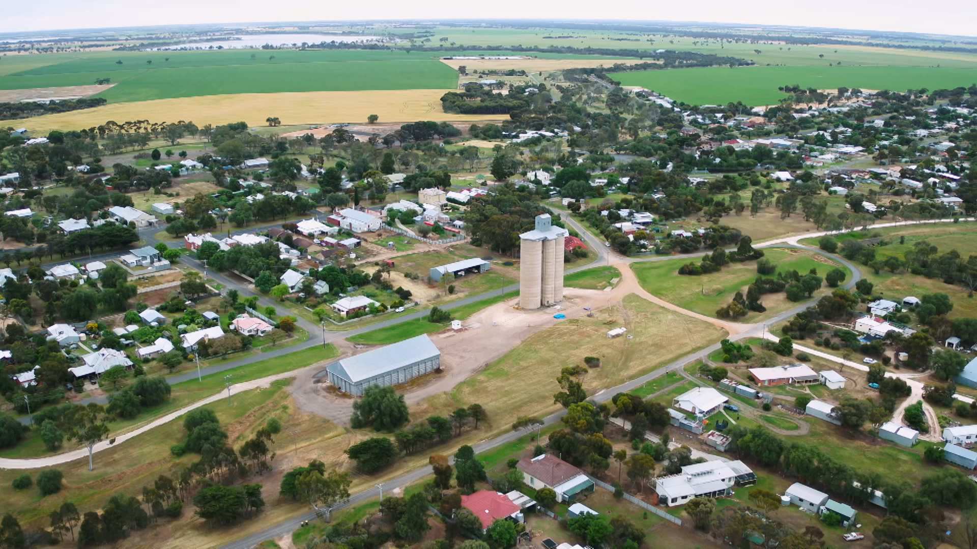 An aerial shot of Natimuk in the Wimmera region of Victoria.