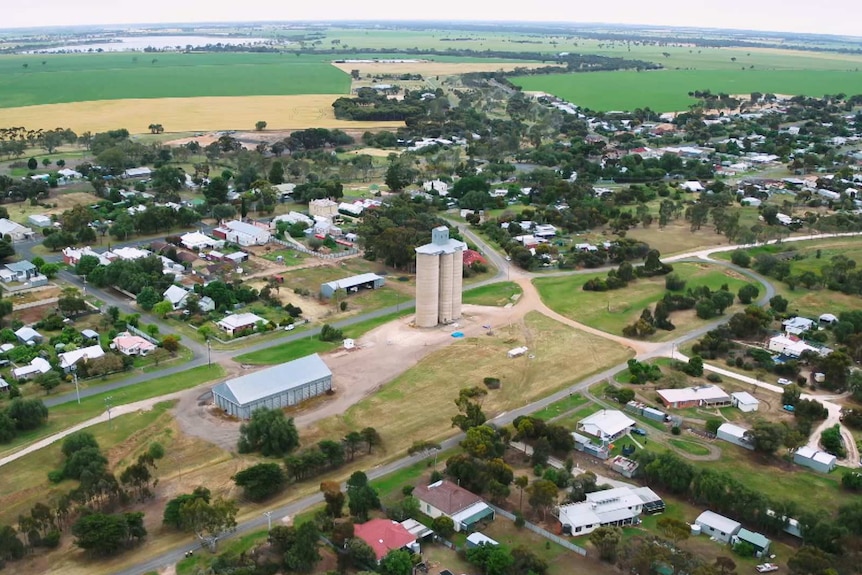 An aerial shot of Natimuk in the Wimmera region of Victoria.