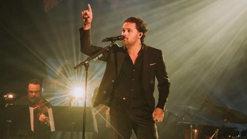 Gang of Youths frontman Dave Le'aupepe performing live at MTV Unplugged in Melbourne