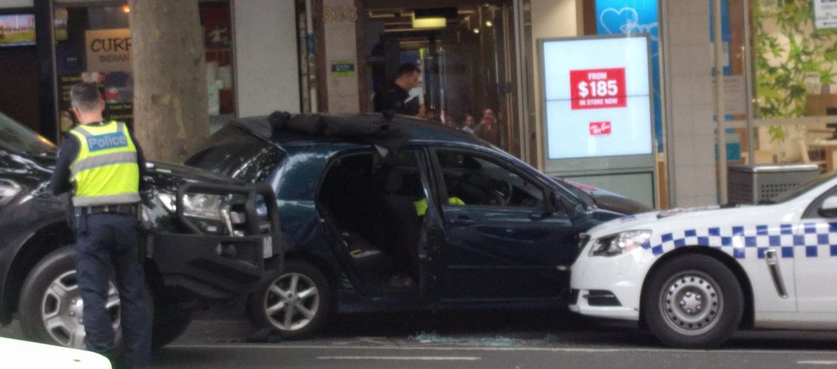 Man accused of ramming police car in Melbourne's Bourke Street - ABC News