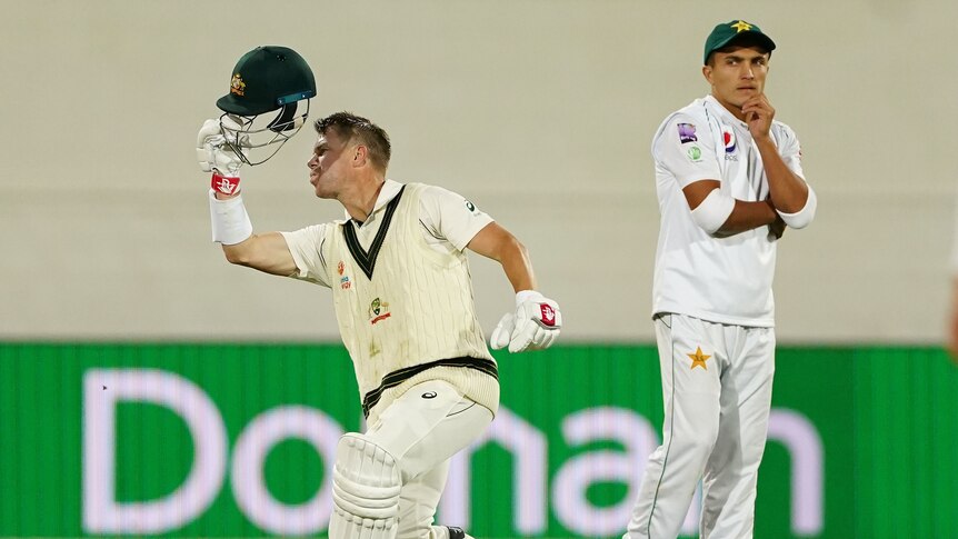 David Warner celebrates