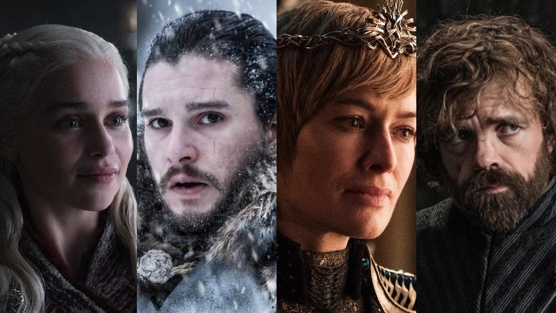 A composite image of Daenerys Targaryen, Jon Snow, Cersei Lannister and Tyrion Lannister.