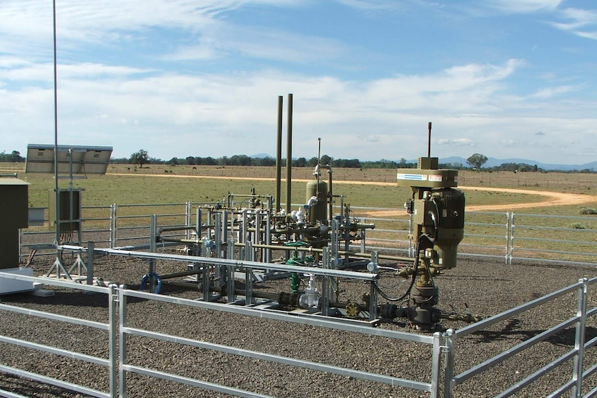 One of three Santos gas wells on Peter Gett's farm in north west New South Wales.