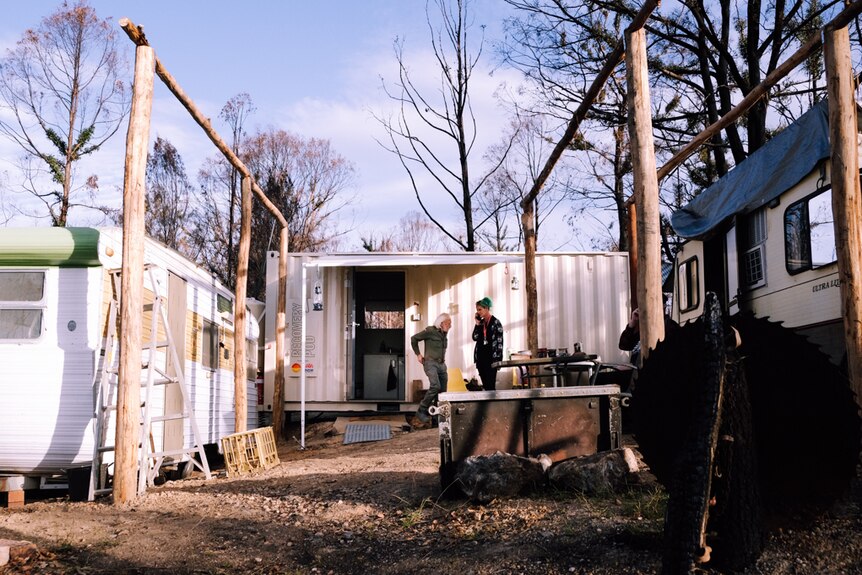 Stefan Talmatzky lives in a shipping container and two caravans.