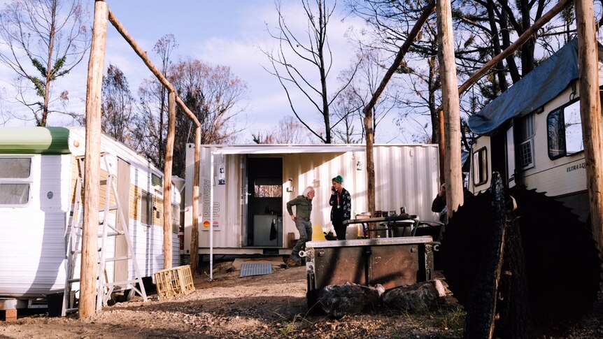 Stefan Talmatzky lives in a shipping container and two caravans.