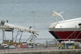 Damage to the gantry at Station Pier