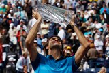 Red-hot form ... Roger Federer continued his winning run by lifting the Indian Wells trophy