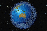 An animation of Earth being orbited by hundreds of objects.
