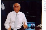In the internet ad, John Howard mocks Kevin Rudd's criticism of a Liberal Party TV ad.