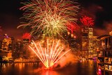 Fireworks explode over Brisbane during Riverfire at the end of the Brisbane Festival.