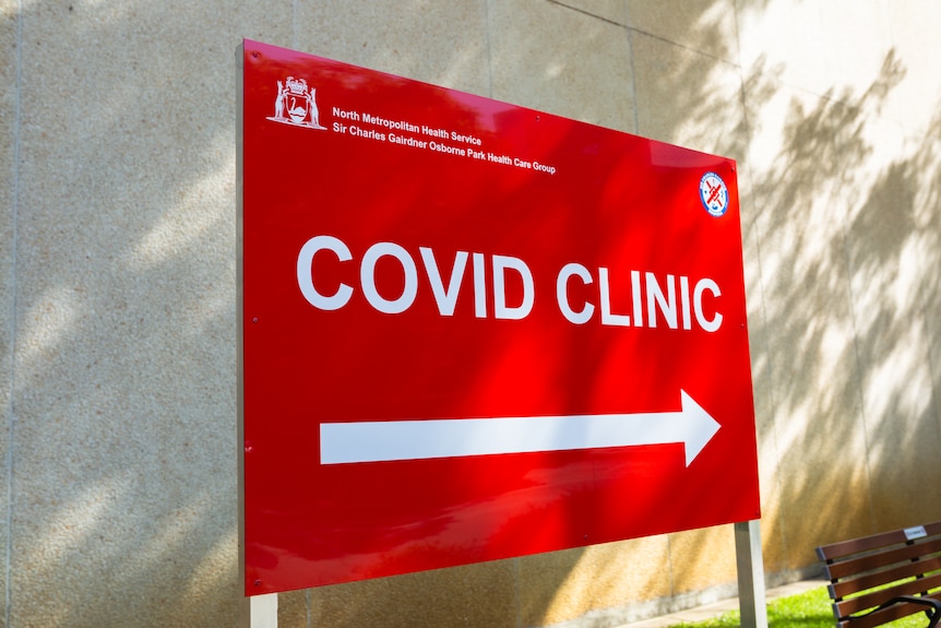 A COVID clinic sign.