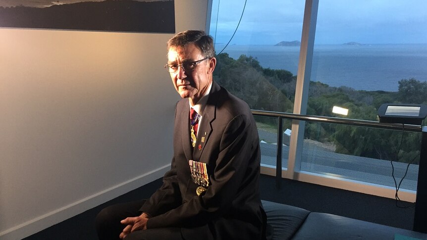 Sir Angus Houston at the National Anzac Centre, Albany.