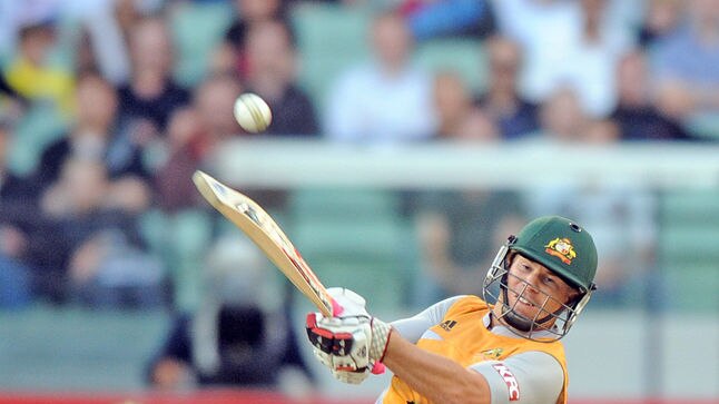 David Warner hammers a six against South Africa