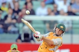 David Warner hammers a six against South Africa