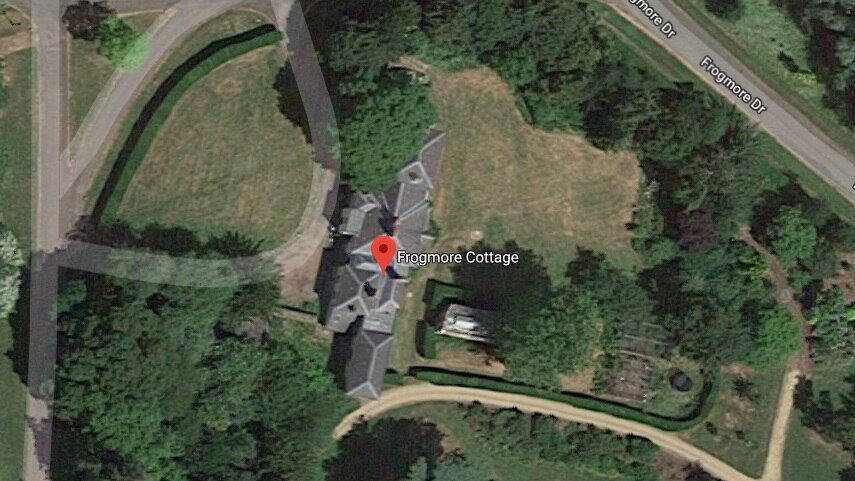 An aerial view of Frogmore Cottage in the United Kingdom.