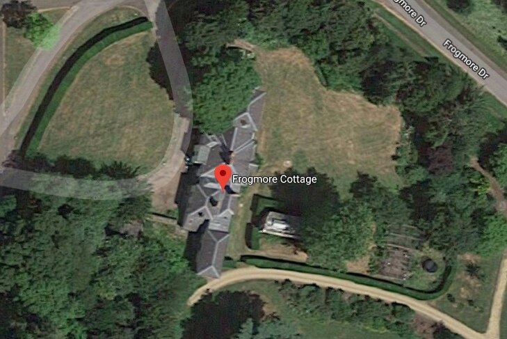 An aerial view of Frogmore Cottage in the United Kingdom.