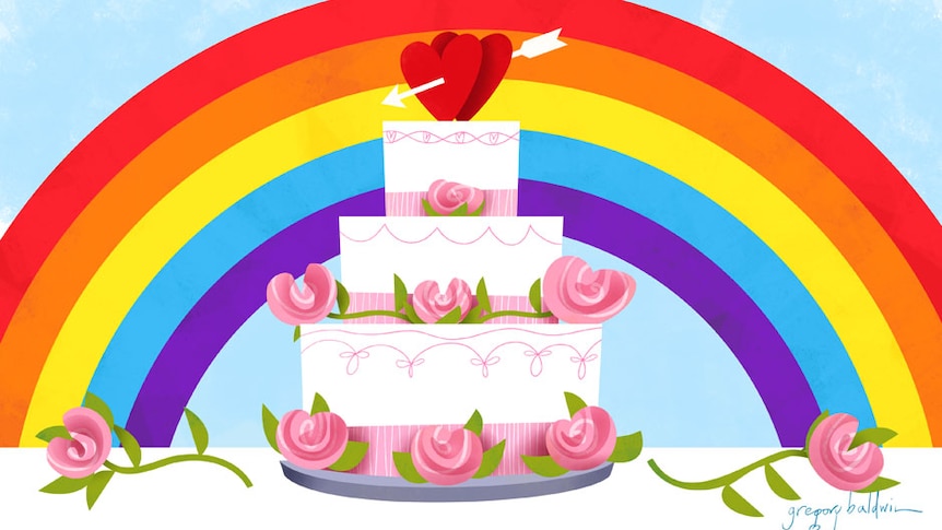 illustration of a wedding cake.