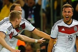 Germany's Mario Goetze (C) celebrates his goal against Argentina in the 2014 World Cup final.