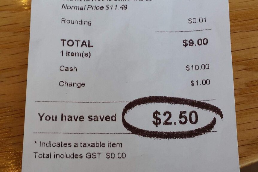 A Chemist Warehouse receipt