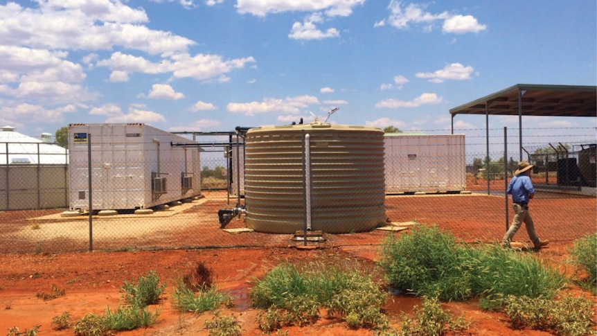 Water tanks in a remote indigenous community that took part in a water-saving study